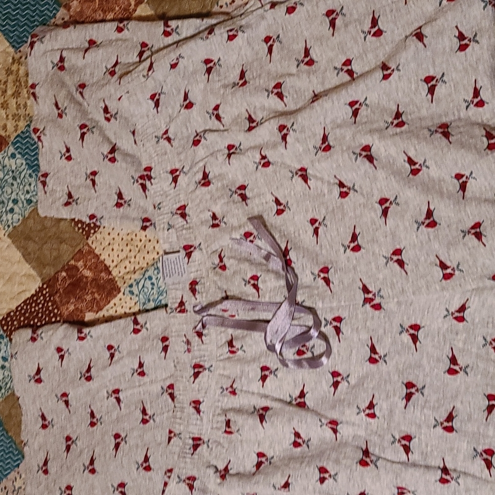 Christmas themed Women's Plus Long Sleeve with pants Fleece like Pajama Set - Picture 3 of 4